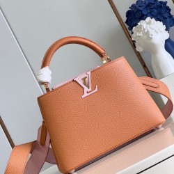  M22206 Brown Yellow Small Capucines BB Handbagsize：27x18x9cm