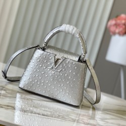  M95393/M48865Capucines ostrich print handbagSize:21 * 14 * 8 cm