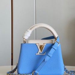 M48865 Blue with White Mini Capucines Mini Handbagsize：27x18x9cm 