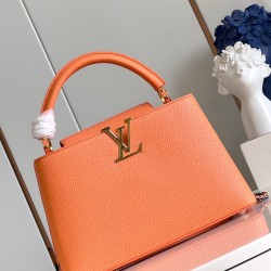 M22055 Coral Orange Medium Capucines MM Handbagsize：31.5x20x11cm 