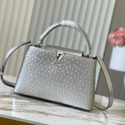  M95393/M48865Capucines ostrich print handbagSize:31.5 * 20 * 11 cm