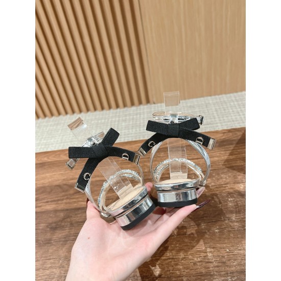 Rhinestone Bow Sandals