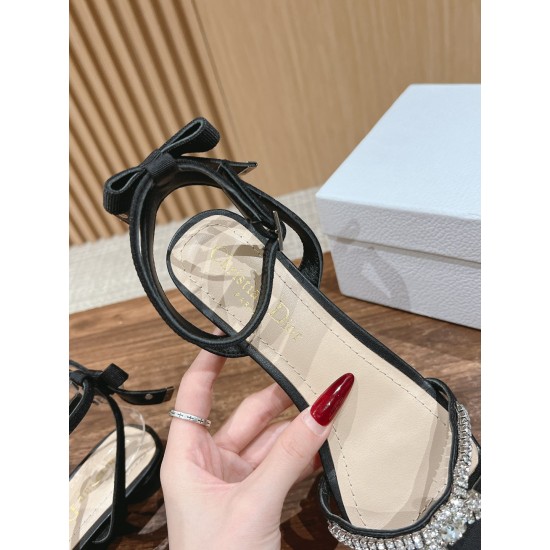 Rhinestone Bow Sandals
