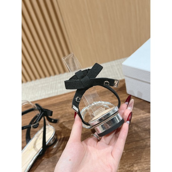 Rhinestone Bow Sandals