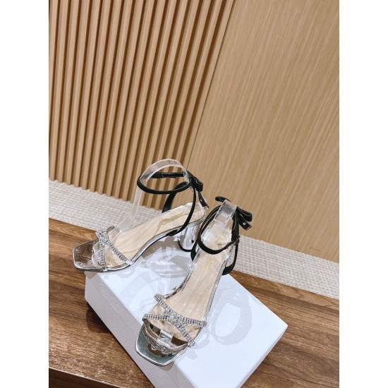 Rhinestone Bow Sandals