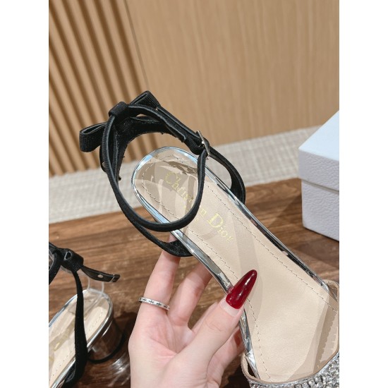 Rhinestone Bow Sandals