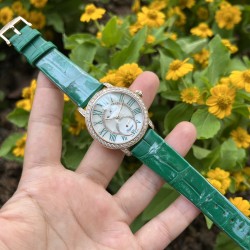 【玫瑰金森林绿】甜蜜七夕，浪漫佳节与你度过！   超美宝珀3661钻石女表34.9mm钻石舞会系列腕表惊艳登场！