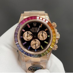 今日推荐劳力士 迪通拿 玫瑰金 带NFC芯片感应保卡 四码合一 40mm 7750机 顶级品质 出货实拍✈️