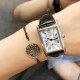 浪琴 黛绰维纳系列 方形 石英女表 精钢材质 牛皮表带 23mm*33mm