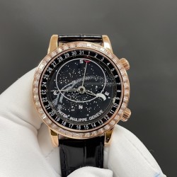 今日推荐百达翡丽 星空5102天月款 玫瑰金黑面 43mm 9015机 顶级品质 出货实拍✈️