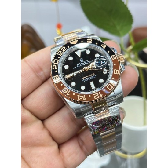 沙士圈！ROLEX 劳力士 GMT格林尼治型 尺寸40mm！精钢表壳表链，蓝宝石镜面，超级夜光，双向陶瓷旋转表圈，原装折叠扣！