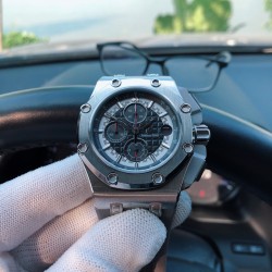 SJ出品 爱彼 AP 舒马赫皇家橡树 C4 离岸型限量计时码表!舒马赫皇家橡树离岸型计时码表是一款搭配凹槽装饰令腕表的整体更具极限运动的风格。腕表一体成形的八角形表圈,并以八个具汽车风格的圆拱形嵌入式螺帽固定。品牌:AudemarsPigue系列:舒马赫皇家橡树机芯:进口计时石英表带:舒适柔软橡胶尺寸:直径48mm厚13mm 材料:316精钢打造+矿物质钢化玻璃赛车元素 霸气尽显 国际典范 三杰精致推荐男士多功能石英腕表 SJ为你精心设计超真实实物图拍摄