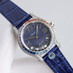 萧邦新款chopard Happy Sport系列之彩钻腕表，以精钢搭配钻石，凝固刹那时刻，绽放隽永气质！精彩细节：1⃣️搭载与众不同的珍珠贝母字面，纹理和放射出来的光晕实属完美。2⃣️表盘搭配7颗快乐彩钻，采用施华洛世奇水晶，颗颗饱满闪烁！每一个颗的底座都是精雕细琢，以求实现正品钻珠那一致的旋转运动的效果！3⃣️壳套316L精钢表壳两侧均镶嵌顶级施华洛世奇水晶，颗颗火彩熠熠，色泽白净透亮4⃣️搭配海鸥2892机芯机械！AN Factory精品之作 时间总让人惊喜不断 您绝对值得拥有！欢迎您的品鉴！