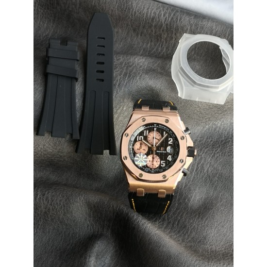 JF推荐:爱彼皇家橡树离岸型系列26470OR.OO.A002CR.02腕表,红金表壳,黑色表盘镌刻“Mga Tapisserie”超大型格纹装饰,搭配玫瑰金色副表盘,玫瑰金荧光立体时标和皇家橡树指针,黑色内表圈,3126型自动机械,42毫米。 JF推荐:爱彼皇家橡树离岸型系列26470OR.OO.A002CR.02腕表,红金表壳,黑色表盘镌刻“Mga Tapisserie”超大型格纹装饰,搭配玫瑰金色副表盘,玫瑰金荧光立体时标和皇家橡树指针,黑色内表圈,3126型自动机械,42毫米。