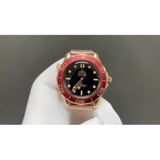 新品007 ！OMEGA 欧米茄 海马300 青铜金与勃根地红 尺寸42mm 搭配8806机芯，顶级品质 出货实拍✈️