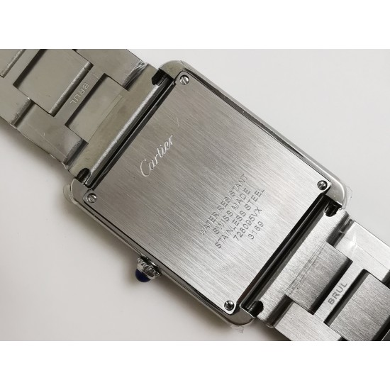 K11厂出品！升级V2版[强][强][强]顶级完美复刻的卡地亚TANK 坦克系列，[闪电]精钢版[闪电]有小号2431,中号2734,两个尺寸，顶级完美复刻，细节打磨，指针颜色，把头弧度，原厂鳄鱼皮带，底盖编码，均与正品一致！配贴码，一表一码！十种颜色表带！