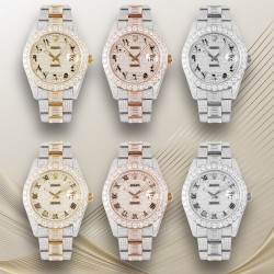 TW巨献 Rolex 日志型41mm.表壳尺寸实打实41mm，满足你对尺寸的强迫症需求，满钻定制版闪耀来袭，手腕上的极致奢美艺术品，整只腕表圆型钻,方型钻采用施华洛世奇钻进行镶嵌, 采用最先进CNC镶嵌表壳,表带实现独家最密集的全无边镶嵌，此工艺可与媲美手工镶嵌，方形钻更是采用逼镶工艺，同样可与媲美手工镶嵌，精心打造精品只为呈现极致完美的满钻腕表；机芯采用稳定2824机芯，走时一如既往稳定。