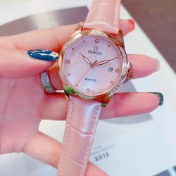 欧米加OMEGA 女士腕表   进口石英机芯  316L精钢表壳  直径34mm厚8m