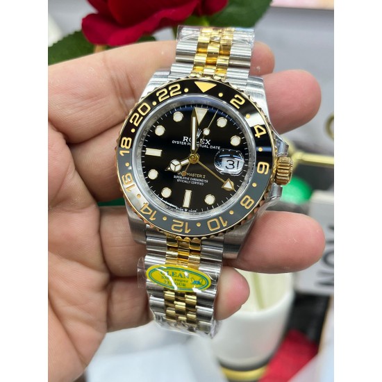 皮蛋圈！ROLEX 劳力士 GMT格林尼治型 尺寸40mm！精钢表壳表链，蓝宝石镜面，超级夜光，双向陶瓷旋转表圈，原装折叠扣！