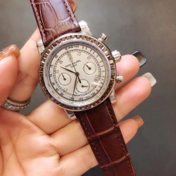 百达翡丽-PATEK PHILPPE 明珠天津雕花机(机械) 蓝宝石玻璃镜面 进口意大利牛皮 尺寸：直径：38mm 高度：约11mm