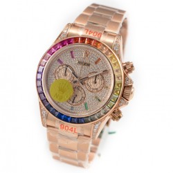 N9 Factory最新力作 原版复刻 市场最高版本 劳力士Rolex宇宙计型迪通拿，ROLEX RBOW彩虹迪，全新V9最强版本，表径：40毫米，搭载ETA7750自动机芯，V2完美升级，904L精钢表带和表扣更细腻更完美，重新定义品质，N9超级复刻精品！N9匠心之作 值得你拥有！