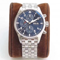ZF出品 IWC 万国 3777飞行员计时系列，机芯同步原装，表针尾部微微弯曲，双面防眩晕蓝色镀膜。成就此非凡经典！腕表尺寸43mmX15mm！