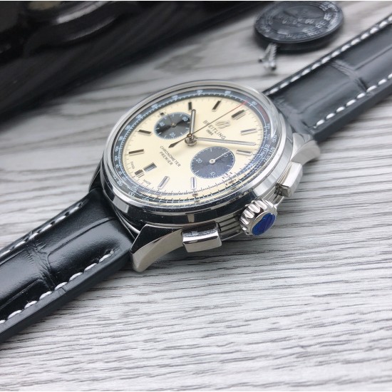 GF 大厂高端狠货 新品 百年灵 BREITLING R6璞雅B01计时腕表Premier B01 Chronograph (吴彦祖同款)材质: 316L精钢直径: 42毫米厚度: 13.65毫米表镜: 锅盖弧面蓝宝石,双面防眩处理表底: 旋入式精钢,透明蓝宝石表冠: 非旋入式,双密封垫机芯:Asia-7750机芯 大厂出品,复刻首选 GF 大厂高端狠货 新品 百年灵 BREITLING R6璞雅B01计时腕表Premier B01 Chronograph (吴彦祖同款)材质: 316L精钢直径: 42毫米厚度: 13.65毫米表镜: 锅盖弧面蓝宝石,双面防眩处理表底: 旋入式精钢,透明蓝宝石表冠: 非旋入式,双密封垫机芯:Asia-7750机芯 大厂出品,复刻首选