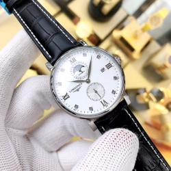 品牌：浪琴-LONGINES  表带：进口小牛皮/316精钢机芯：全自动机械机芯玻璃：高级强化镀膜镜面尺寸：直径40mm，厚度12mm