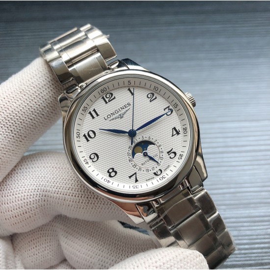 2019浪琴官网新品v2版本浪琴 LONGINES L33 名匠系列月相 市场上唯一一家官方1:1复刻版本，不惜成本[强]升级瑞机壳套字面，原装月相，区别市场普通版本 配置全自动机械机芯，316L精钢，蓝宝石镜面，尺寸39.5mm专柜同步，SJ出品让表又再次刷新高性价比的购表体验