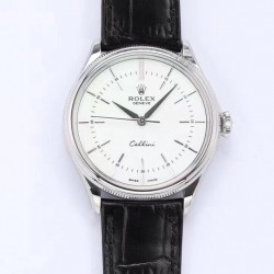 EW 劳力士 ROLEX 切利尼时间型39 1⃣️ 搭载3132自动上链机芯，没有多余日历档。2⃣️一体中层表壳，旋入式底盖及上链表冠。3⃣️结构尺寸厚度同步原装，直径39毫米，厚度为11.5毫米。4⃣️圆拱形蓝宝石玻璃，顶级意大利全包边牛皮带，做到调时、厚度、结构同步原版。三杰精致推荐男士机械腕表 SJ为你精心打造超真实实物图拍摄