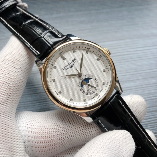 浪琴官网新品v2版本浪琴 LONGINES L33 名匠系列月相 市场上唯一一家官方1:1复刻版本，不惜成本[强]升级瑞机壳套字面，原装月相，区别市场普通版本 配置全自动机械机芯，316L精钢，蓝宝石镜面，尺寸39.5mm专柜同步，SJ出品让表又再次刷新高性价比的购表体验 三杰精致推荐男士机械腕表 SJ为你精心打造超真实实物图拍摄