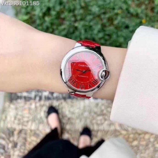 商品编号:38610118CARTIER 卡地亚蓝汽球V2版 中号33MM 1比1壳带 全自动机芯｛进口机芯｝双卜形蓝宝石水晶玻璃[色][色]商品规格:默认规格