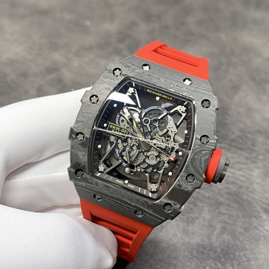 RICHARD MILLE 理查德米勒 RM35-02 齿轮配件堆砌而成的镂空立体表盘 蓝宝石镜面 碳纤维表壳 进口精工自动机械机芯 橡胶表带 蝴蝶扣 KV厂,出货实拍 RICHARD MILLE 理查德米勒 RM35-02 齿轮配件堆砌而成的镂空立体表盘 蓝宝石镜面 碳纤维表壳 进口精工自动机械机芯 橡胶表带 蝴蝶扣 KV厂,出货实拍