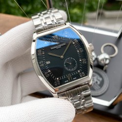 实物拍摄品牌：江诗丹顿 -Vacheron Constantin类型：[酷]男士腕表表壳：316精钢（做工优质）表带：进口真牛皮/316精钢（两种可选）机芯：高级定制全自动机械机芯（走时稳定）玻璃：高级强化镀膜镜面尺寸：直径37*43mm，厚度12.5mm