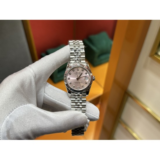 劳力士冰莓粉日志31mm316L精钢材质2236全自动机械机芯
