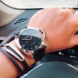 沛纳海 LUMINOR MARINA  系列 自动机械腕表 手表 PAM00359 PAM359 359 精钢抛光表壳 蓝宝石镜面 保险护桥表冠 黑色表盘 超强夜光 牛皮表带 精钢针扣 直径44mm