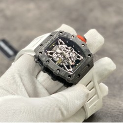 RICHARD MILLE 理查德米勒 RM35-02 齿轮配件堆砌而成的镂空立体表盘 蓝宝石镜面 碳纤维表壳 进口精工自动机械机芯 橡胶表带 蝴蝶扣 KV厂，出货实拍