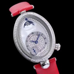 AW厂高端品质：宝玑那不勒斯王后系列REINE DE NAPLES[色]高品质女士瑞士石英机芯女表[色]设计灵感正是来自宝玑大师为那不勒斯王后卡洛琳缪拉所创制的世界首枚腕表。该系列腕表采用鹅卵形的表壳和机芯，设计独特，曲线优美，以时尚.优雅的形式表达现代女性的柔美与妩媚，散发着浓浓诗意。