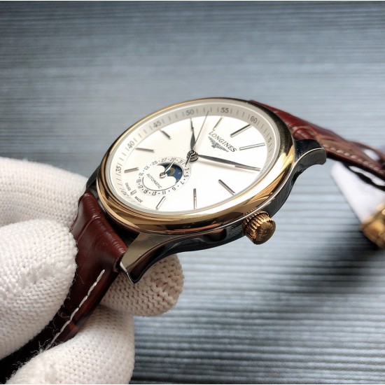 2019浪琴官网新品v2版本浪琴 LONGINES L33 名匠系列月相 市场上唯一一家官方1:1复刻版本，不惜成本[强]升级瑞机壳套字面，原装月相，区别市场普通版本 配置全自动机械机芯，316L精钢，蓝宝石镜面，尺寸39.5mm专柜同步，SJ出品让表又再次刷新高性价比的购表体验