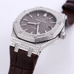 SF 爱彼 Audemars Piguet  皇家橡树系列 ️钻石壳 皮带款 搭载316L不锈精钢表壳 实心厚重钢带精选进口奥地利水钻 光彩闪耀 采用进口亚洲3120机芯 精准计时 耗时13个月 钻石精致手表 尺寸41.5x12mm 重量110g SF Factory 三杰精致推荐男士机械腕表 SJ为你精心打造超真实实物图拍摄