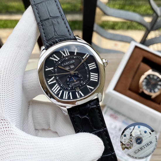 卡地亚 Cartier 精品男士腕表,多功能设计,技艺精湛,独具匠心,尊贵大气,绅士风范。采用全自动机械机芯,顶级316精钢表壳,进口小牛皮表带,矿物质超强镜面,尺寸43-13 卡地亚 Cartier 精品男士腕表,多功能设计,技艺精湛,独具匠心,尊贵大气,绅士风范。采用全自动机械机芯,顶级316精钢表壳,进口小牛皮表带,矿物质超强镜面,尺寸43-13