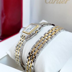 Panthre de Cartier / double chain Width 22mm.Length 30mm. Chain length 44cm卡地亚猎豹系列腕表/双圈表链宽度22mm 长度30mm 链条长度44cm瑞士进口石英机芯，316L精钢表壳表链。蓝晶石表冠，蓝宝石镜面，淬火钢蓝指针，双圈环绕链条，便捷珠宝扣。