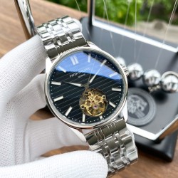 实物拍摄品牌：百达翡丽-PATEK PHILPPE 类型：[酷]男士腕表表壳：316精钢（做工优质）表带：进口小牛皮/316精钢(两种可选)机芯：高级定制全自动机械机芯(走时稳定)材料：高级强化镀膜镜面尺寸：直径40mm 厚度12mm