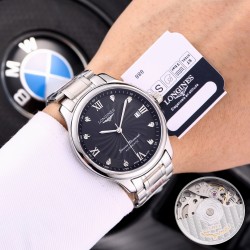 实物拍摄品牌：浪琴-LONGINES  名匠系列  销量冠军类型：[酷]男士腕表表壳：316精钢（做工优质）表带：进口小牛皮/316精钢（两种可选）机芯：进口8215全自动机械机芯（走时稳定）玻璃：高级强化镀膜镜面尺寸：直径39mm，厚度12mm