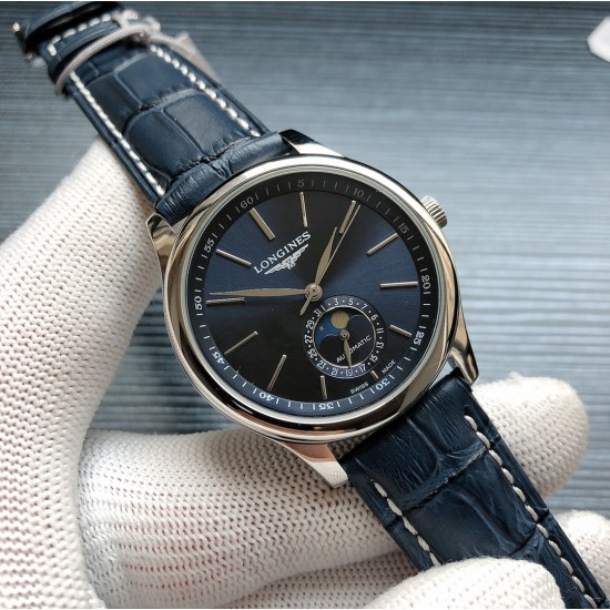 2019浪琴官网新品v2版本浪琴 LONGINES L33 名匠系列月相 市场上唯一一家官方1:1复刻版本，不惜成本[强]升级瑞机壳套字面，原装月相，区别市场普通版本 配置全自动机械机芯，316L精钢，蓝宝石镜面，尺寸39.5mm专柜同步，SJ出品让表又再次刷新高性价比的购表体验