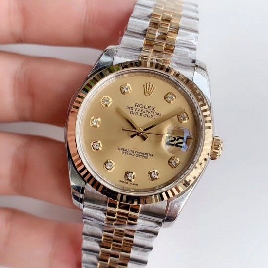 劳力士 ROLEX DATEJUST 日志型36mm系列腕表，搭载全自动机械机芯，精钢表带！