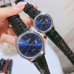 LONGINES】最新情侣款 原装进口石英机    316L精钢表壳 矿物质超强玻璃镜面   进口真牛皮表带/精钢表带  女款直径30mm厚8m男款直径40厚底8m