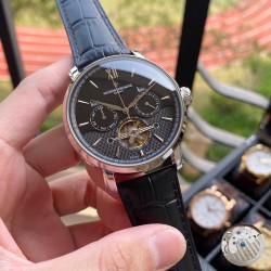 品牌：江诗丹顿表带：真牛皮表带机芯：全自动机械机芯镜面：矿物质强化玻璃  高通透 尺寸：直径41mm厚11mm！
