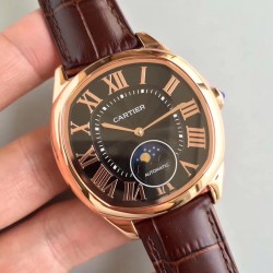 V3升级版台湾匠心，AF出品卡地亚DRIVE DE CARTIER月相系列 ，WGNM0003 尺寸41mm，搭载原装1904PS-MC机械机芯，耗尽8个月时间终于来到，以卓越造型成就经典，再添阳刚典雅篇章．卓尔不群的枕形线条利落大方，多切面尖晶石表冠，球状形兰宝石防炫镜面、兰宝石透视底．专业成就品质这就是复刻中的正品．