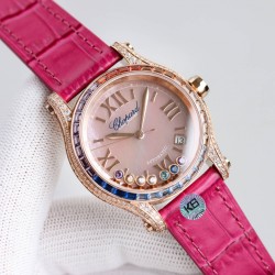 萧邦新款chopard Happy Sport系列之彩钻腕表，以精钢搭配钻石，凝固刹那时刻，绽放隽永气质！精彩细节：1⃣️搭载与众不同的珍珠贝母字面，纹理和放射出来的光晕实属完美。2⃣️表盘搭配7颗快乐彩钻，采用施华洛世奇水晶，颗颗饱满闪烁！每一个颗的底座都是精雕细琢，以求实现正品钻珠那一致的旋转运动的效果！3⃣️壳套316L精钢表壳两侧均镶嵌顶级施华洛世奇水晶，颗颗火彩熠熠，色泽白净透亮4⃣️搭配海鸥2892机芯机械！AN Factory精品之作 时间总让人惊喜不断 您绝对值得拥有！欢迎您的品鉴！